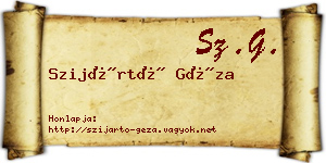 Szijártó Géza névjegykártya